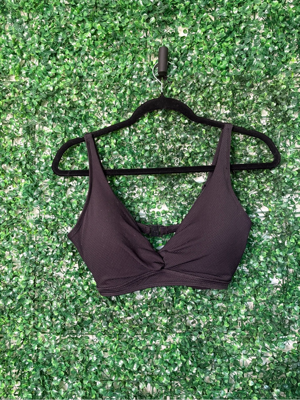 Niptuck Swim Women's Black Twist-Front Bikini Top